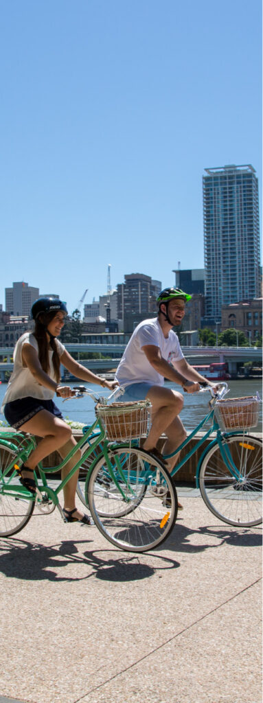 Cyclists on South Bank, Brisbane.